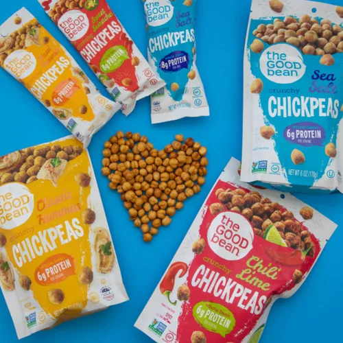 Miniatura 6 de The Good Bean Garbanzos crujientes – Sal marina – (paquete de 6) bolsa resellable de 6 onzas – Frijoles de garbanzos asados – Snack vegano con buena