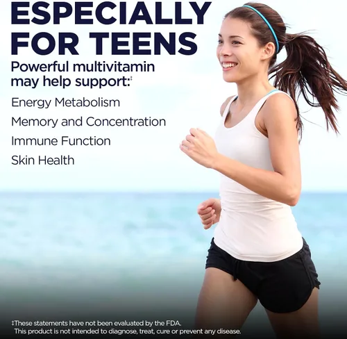 Miniatura 3 de KAL Teens - Suplementos energéticos mejorados, multivitamínico de alimentos integrales una vez al día con hierro, 23 vitaminas y minerales, apoyo