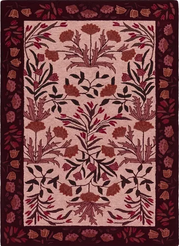 Miniatura 7 de Restoration and Renovation Handmade Floral Adeline Beige/Blue Tulips Traditional Crafted Wool Area Rug for Living Room Bedroom and Kitchen