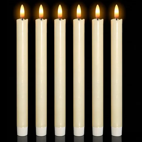 Miniatura 16 de Wondise Velas Cónicas Sin Llama con Control Remoto Temporizador, Candelabros Rojos Cerosos Reales a Batería Velas LED de Mecha 3D para Decoración