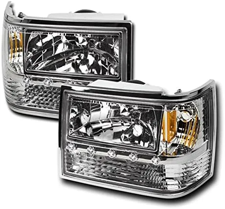 Miniatura 5 de Faros delanteros LED con esquina+luces de señal de parachoques, color negro, compatible con Jeep Grand Cherokee 1993-1998