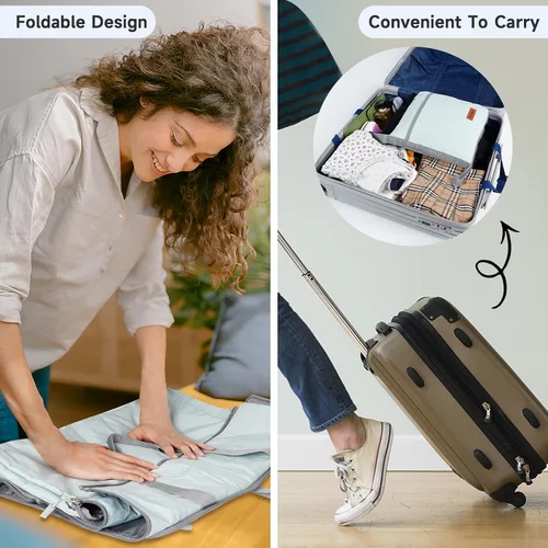 Miniatura 6 de Ytonet Bolsas de ropa plegables para viajes, bolsa de viaje convertible para deportes, Azul, Plegable