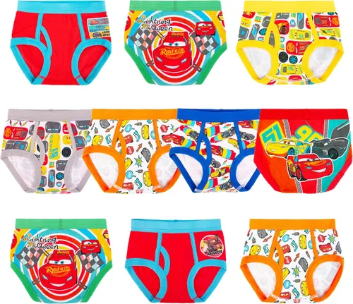 Disney Boys' Pixar Cars 100% Cotton Underwear with Lightning McQueen, Mater, Cruz & More Sizes 18m, 23t, 4t, 4, 6 and 8