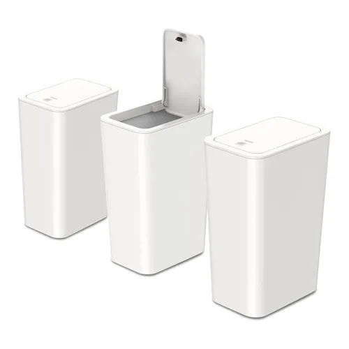 Miniatura 12 de N. NETDOT Basurero de baño con tapa, juego de 3 piezas, 2 paquetes bote de basura delgado para cocina de 4 galones y 1 bote de basura de 2.6