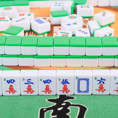 Miniatura 8 de Juego de mahjong chino, juego de mahjong con 146 azulejos grandes numerados (1.5 pulgadas, verde), juego de azulejos Mahjong con estuche de Set