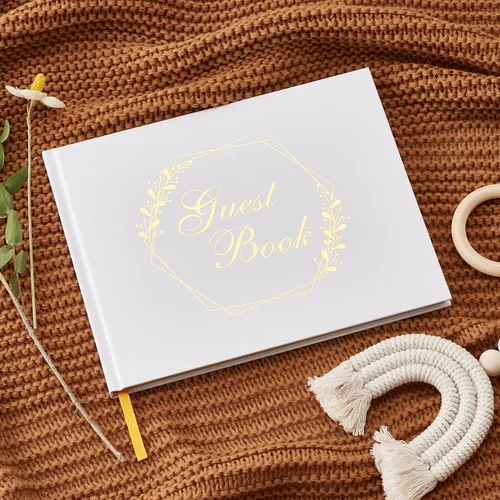 Miniatura 2 de Libro de invitados de boda – Libro de invitados de boda para fiesta, libro de visitas forrado para bodas, baby shower, cumpleaños, aniversarios