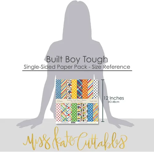 Miniatura 6 de Paquete de papel de patrón – Built Boy Tough – Scrapbook Premium Specialty Paper de una cara de 12 x 12 pulgadas, colección incluye 16 hojas – por