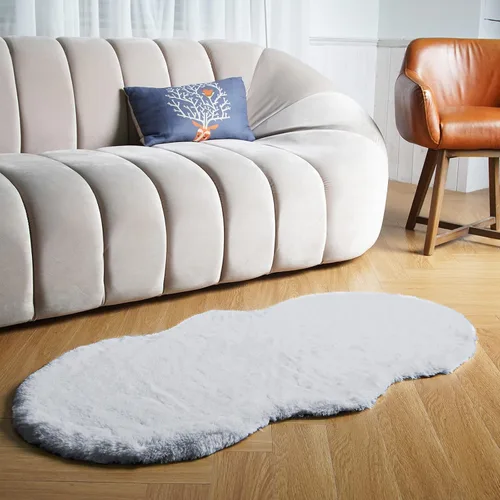 Miniatura 31 de Latepis Alfombra Pequeña Negra Esponjosa 2x3 pies Manta de Piel Sintética de Conejo Alfombra Suave Lavable Alfombras Peludas Shag para Dormitorio