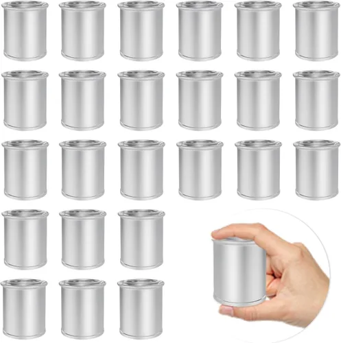 Miniatura 9 de Paquete de 16 latas de pintura de metal vacías con tapas (tamaño de 1/4 de pinta), contenedores de pintura de retoque de capacidad de 1/2 taza