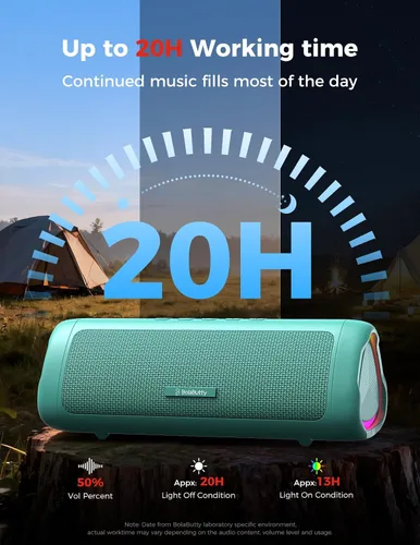 Miniatura 5 de Altavoz Bluetooth, sonido HD de 20 W, inalámbrico portátil, IPX5 impermeable, hasta 24 horas de reproducción, TWS, para hogar, fiesta, exterior