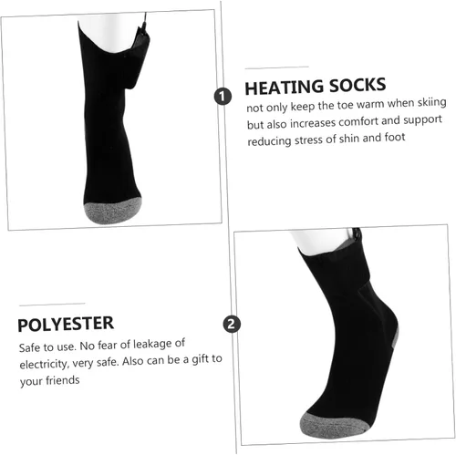 Miniatura 8 de BESPORTBLE Calcetines calefactables USB Aa batería calentadores de pies para mujeres hombres calcetines de vestir eléctricos con batería recargable