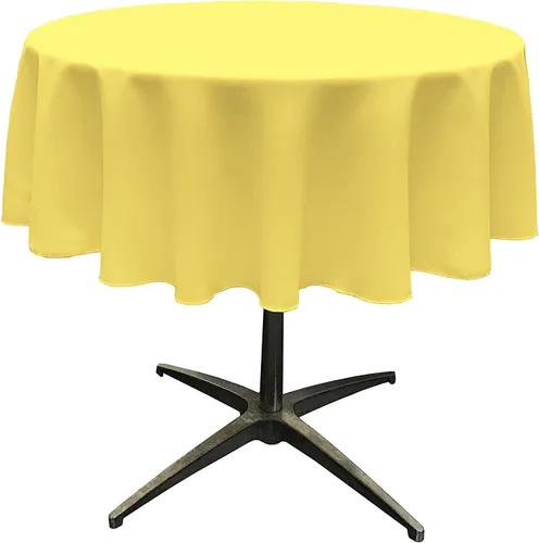 Miniatura 99 de LA Linen - Mantel redondo lavable de popelina de poliéster, resistente a manchas y arrugas, 51", mantel de tela para comedor, cocina, fiesta, Negro