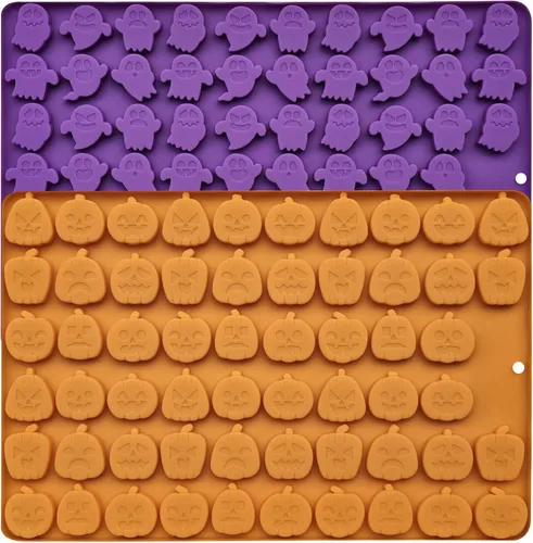 Miniatura 8 de 2 moldes de silicona para chocolate, fondant, dulces, galletas, galletas, gelatina y perros, 152 cavidades en total (dinosaurios)