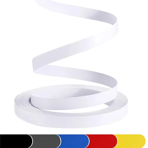 Bandas de borde de PVC, 7/8 "x 25 pies mate blanco ribete de chapa no pegado para muebles de gabinete de mesa Matt blanco