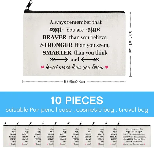 Miniatura 6 de Saintrygo 10 bolsas de cosméticos inspiradoras para niñas y mujeres, bolsa de maquillaje, regalos de amistad de cumpleaños para enfermeras