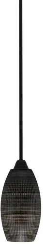 Miniatura 128 de Toltec Lighting Paramount - Mini colgante de 1 luz en acabado negro mate con cristal de arte perla de 7 pulgadas y estilo negro