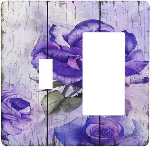 Miniatura 115 de Cubierta para Interruptor de Luz Árbol Morado 3D de 2 Gang Placa de Pared Placa de Interruptor de Luz Doble Toggle Cubiertas Decorativas