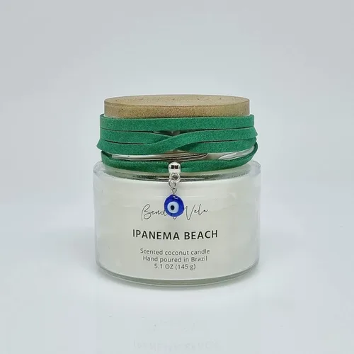 Miniatura 5 de Bendita Vela Ipanema Beach perfumada Vela de cera de coco para combustión limpia peso neto 5 onzas vertido a mano en Brasil