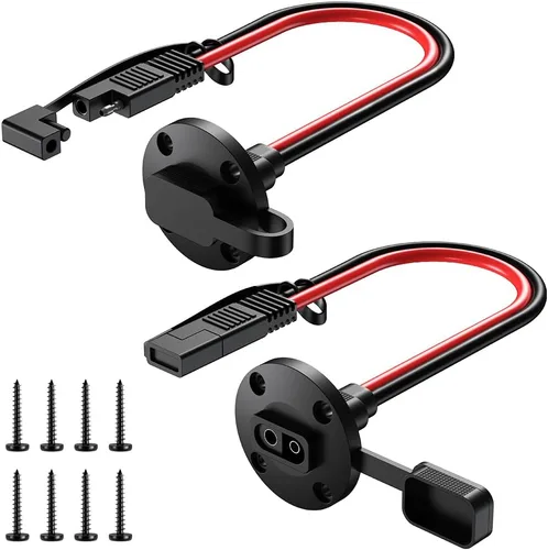 Miniatura 8 de Conector SAE Enchufe de Alimentación Puerto Lateral de Pared, Cable de 10 AWG Resistente a la Intemperie Conector de Montaje en Panel de Conexión