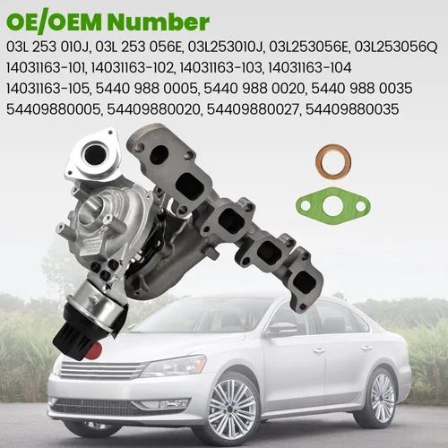 Miniatura 2 de Turbocompresor turbo 03L253010J compatible con VW Passat/Ibiza/Passenger 2.0TDI para Audi A3 Q3 Cabriolet/Limousine/Sportback 2.0L 2006-2014
