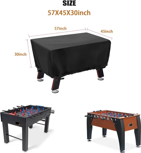 Miniatura 4 de Funda para mesa de futbolín, funda impermeable para mesa de fútbol, para interiores y exteriores, 57 pulgadas de largo x 45 pulgadas de ancho x 30