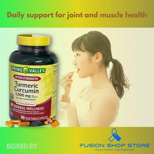 Miniatura 4 de Curcumina de cúrcuma 1500mg con cápsulas de pimienta negra, 90 unidades (paquete de 1), en caja por Fusion Shop Store