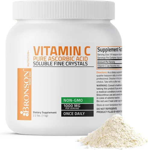 Miniatura 8 de Vitamina C en polvo, pura absorción, ácido soluble de Bronson Labs, 1