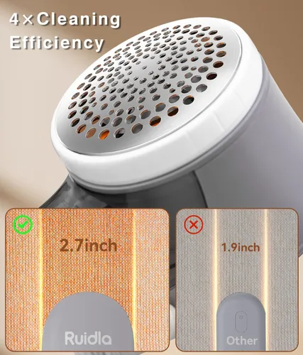 Miniatura 6 de Ruidla - Afeitadora de Tela y Removedor de Pelusa, Afeitadora de Suéteres con Cuchillas de Acero Inoxidable Reemplazables de 6 Hojas, Desfuzzador