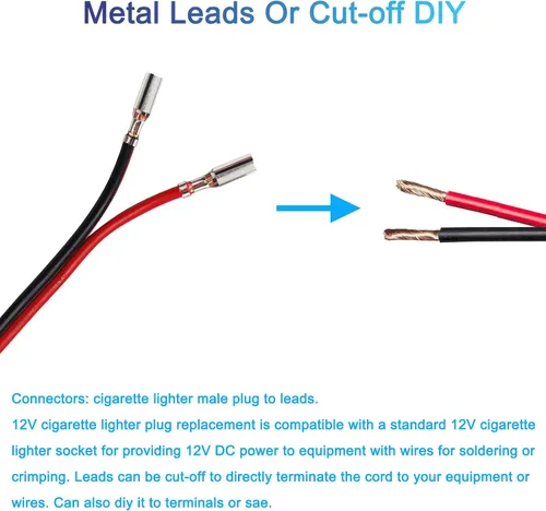 Miniatura 5 de Enchufe de encendedor de cigarrillos de 12 V con interruptor de encendido y apagado, repuesto de enchufe de encendedor de cigarrillos resistente