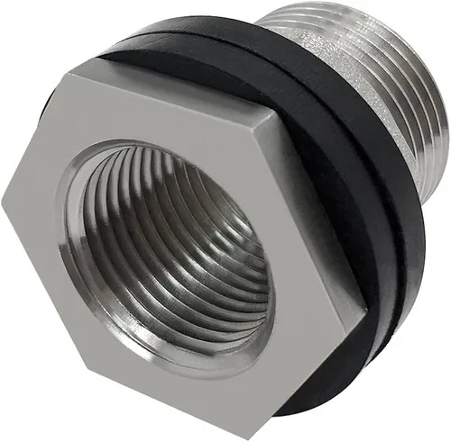 Miniatura 4 de Beduan 1 NPS macho a 3/4 NPT hembra de acero inoxidable mamparo conector de tanque de agua a granel para barril de tanque de agua (paquete de 1)