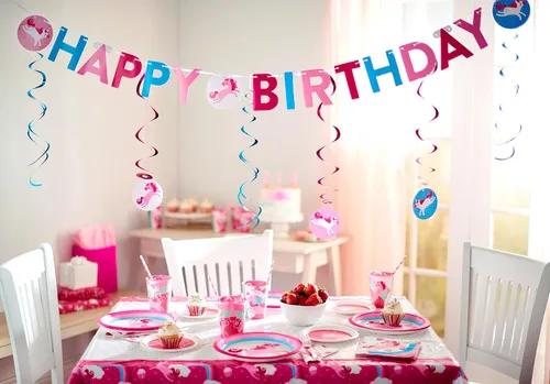 Miniatura 6 de American Greetings Suministros de fiesta de unicornio, platos de postre de papel (40 unidades)