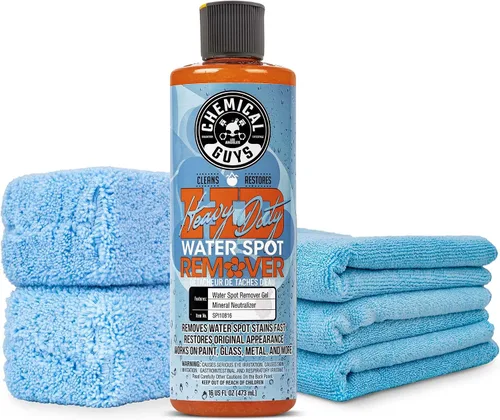 Chemical Guys Kit para eliminar manchas de agua resistente para pintura, vidrio y metal: elimina residuos minerales y acumulación superficial;