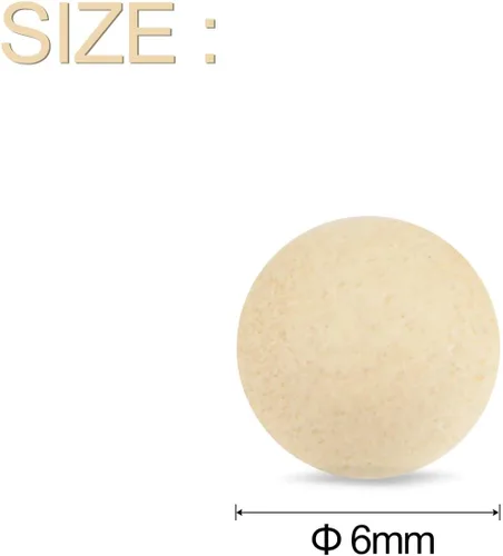 Miniatura 2 de uxcell 100 bolas redondas de madera maciza de 0.236 in de diámetro, cuentas de madera maciza sin terminar, pequeñas bolas naturales