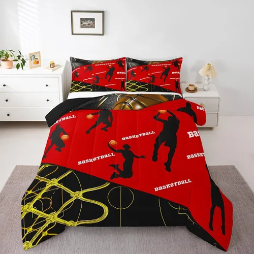 Miniatura 12 de Juego de ropa de cama de hockey sobre hielo para niños, adolescentes y adultos, juegos de edredón de disco de hockey, regalo para fanáticos