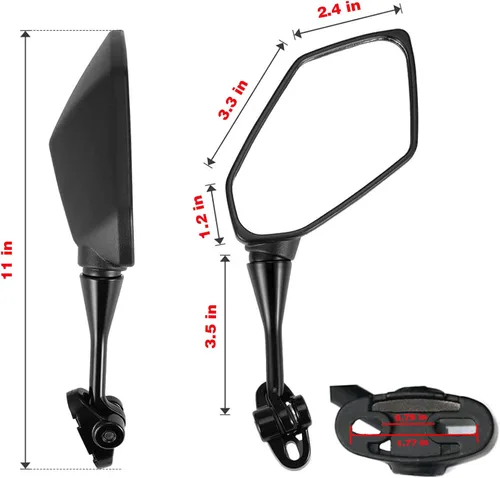 Miniatura 3 de Mamiko Espejos retrovisores para motocicleta compatibles con CBR300R CBR500R CBR600 F4 F4I CBR600RR CBR1000RR CBR900 CBR919 CBR929 CBR954 VTR1000