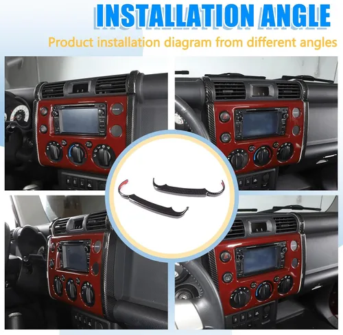 Miniatura 7 de Tira lateral de navegación de consola central de ABS para automóvil para Toyota FJ Cruiser 2007-2021, cubierta de tira decorativa lateral