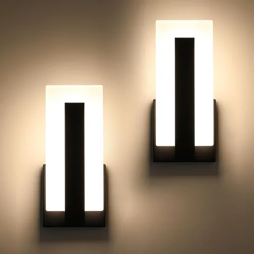 Miniatura 9 de Joosenhouse Modernos apliques LED de pared arriba y abajo, luz negra de 3000 K, luces de pared blancas cálidas, juego de 2, iluminación de pared