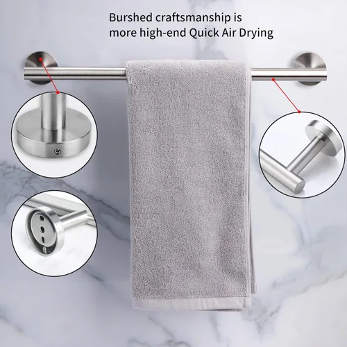 Miniatura 3 de Cilee Juego de 10 accesorios de baño de níquel cepillado, juego de accesorios de baño de níquel cepillado de 16 pulgadas, juego de accesorios