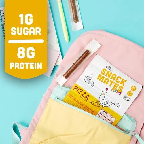 Miniatura 3 de The New Primal Snack Mates Pepperoni Pizza Chicken Sticks, bocadillos saludables sin gluten para niños, bajos en azúcar y altos en proteínas