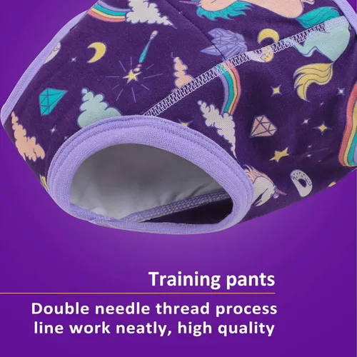 Miniatura 5 de MooMoo Baby Paquete de 8 pares de ropa interior de entrenamiento para ir al baño de algodón absorbente para niños y niñas, tallas 2T a 9T