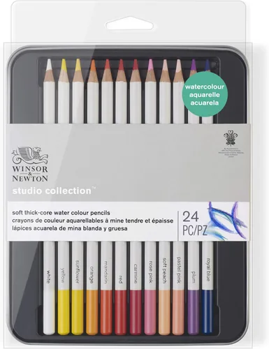 Miniatura 7 de Winsor & Newton Studio Collection - Lápices de artista, lápices de acuarela, juego de 24
