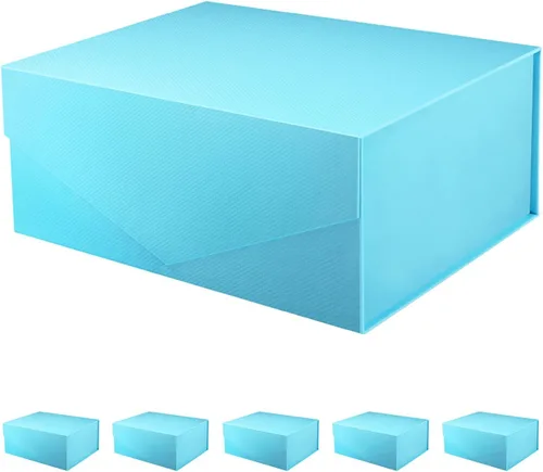 Miniatura 11 de PACKHOME Caja de regalo de 9 x 6.5 x 3.8 pulgadas, caja plegable rectangular con tapa magnética para embalaje de regalo (rosa mate, textura de grano)