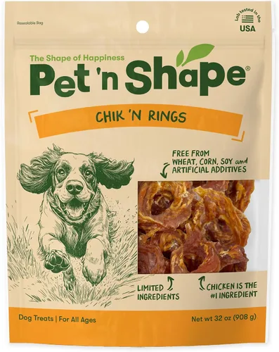 Miniatura 10 de Pet 'n Shape Chik 'n Rings - Golosinas de carne seca para perros, 8 onzas