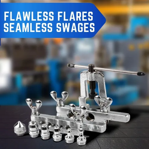Miniatura 3 de Flexzion Kit de herramientas de inflado HVAC para tubos de cobre – Juego de herramientas de inflado y estampación simple de 45 grados, kit
