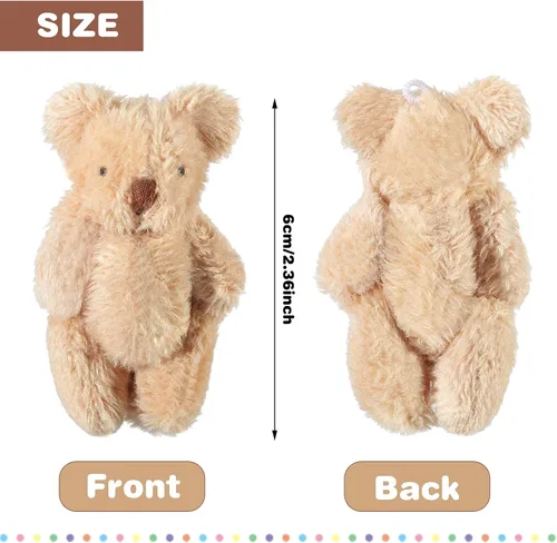 Miniatura 2 de Skylety 32 piezas de mini oso de peluche de oso pequeño de 2.36 pulgadas, mini articulación pequeña muñeca suave, juguetes de peluche para pastel