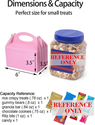 Miniatura 4 de Cajas de Favor de Fiesta Rosa y Azul Happyhiram 12 Piezas para Decoración de Fiesta de Revelación de Género, Cajas de Golosinas con Asa Cajas Gable
