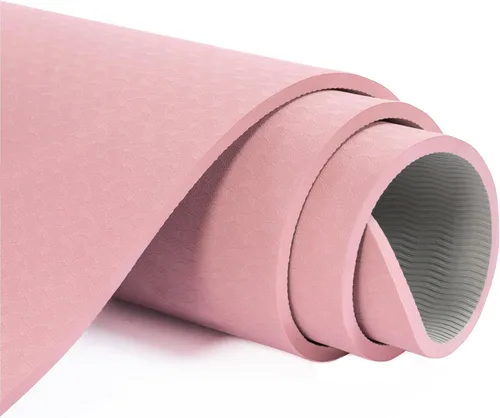 Miniatura 5 de Alfombrilla de yoga antideslizante, esterillas de fitness de pilates, ecológicas, antidesgarros, de 1/4 de pulgada de grosor, esterillas de yoga