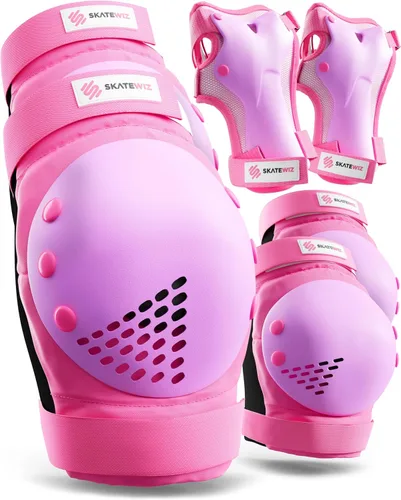 Miniatura 12 de SKATEWIZ Juego de almohadillas de protección para patineta para niños y adultos - Smash - Almohadillas para patines [6 piezas] con protectores