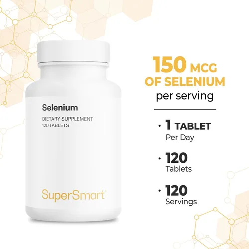 Miniatura 5 de SuperSmart - L-Selenometionina 200mcg por día (suplemento de selenio) - Alta absorción - Oligomineral esencial Sin OMG y sin gluten - 120 tabletas