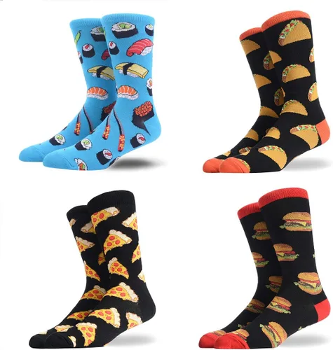 Miniatura 6 de HSELL - Calcetines de algodón para hombre, de vestir, con diseños divertidos y alocados